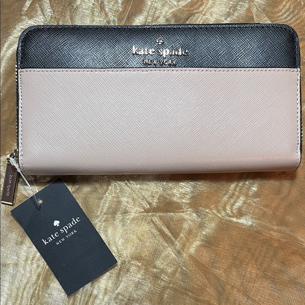 Kate Spade Color Block Wallet Black and Cream